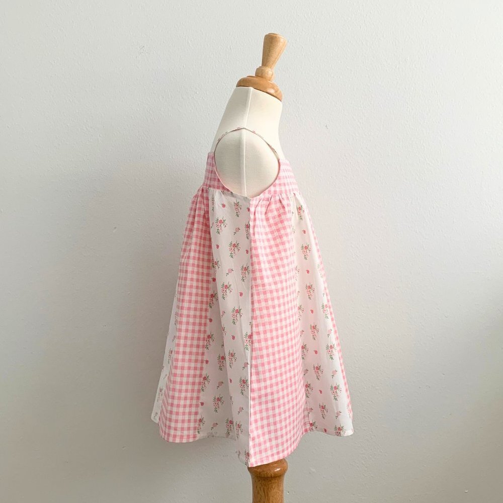 NWT Pretty Girls Spring & Summer Dress Bohemian Princess Floral & Gingham 18-24M - Picture 4 of 8